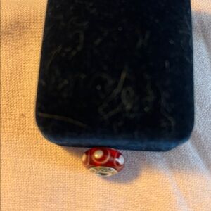 Pandora Red Charm with white dot accent AUTHENTIC STERLING SILVER S925 ALE